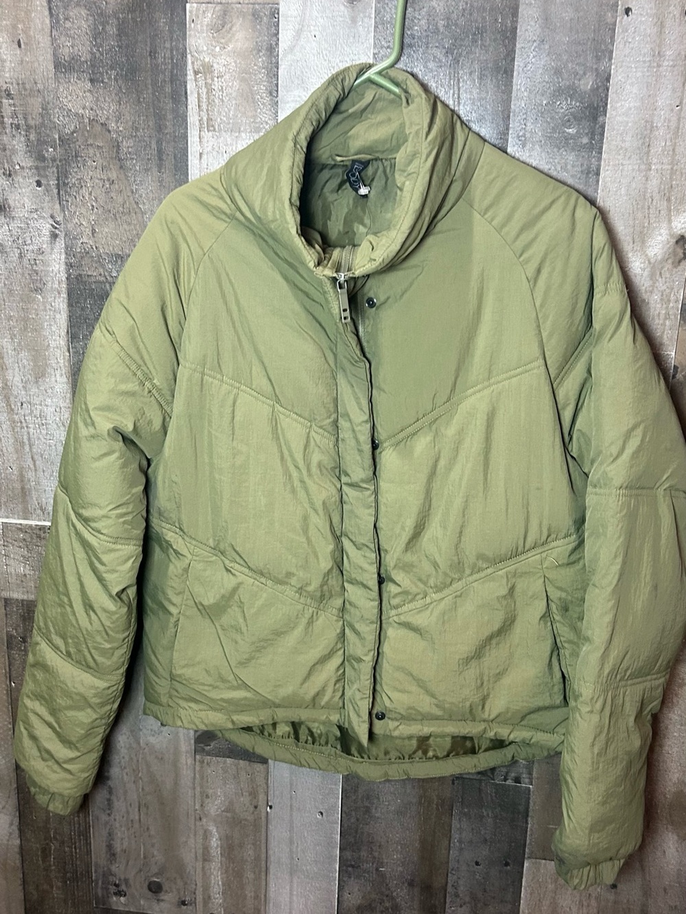 Olive Green Women's Puffer Jacket